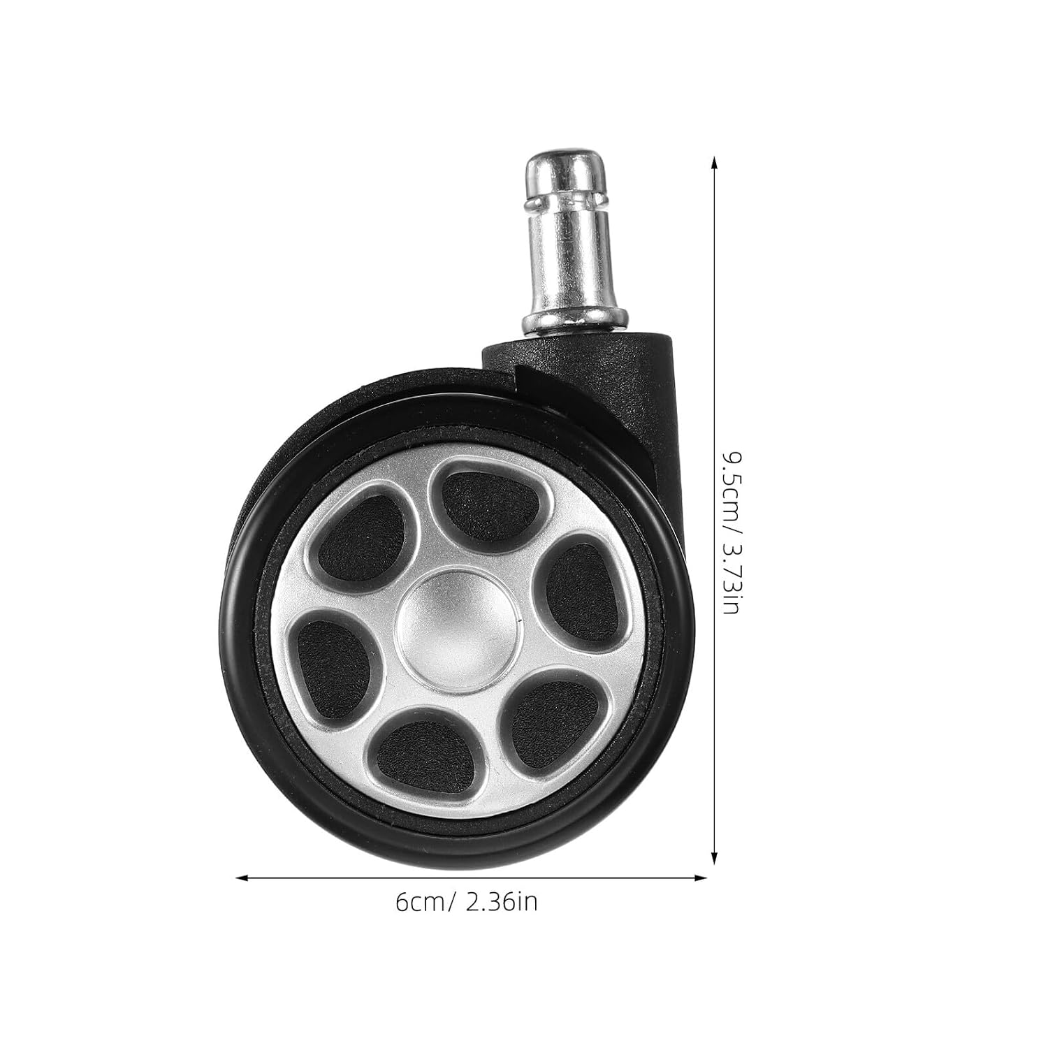 Abaodam 5pcs 2.5 Inch Office Chair Casters with Locking Brake, Swivel Replacement Wheels for Gaming and Office Chairs, Furniture Caster Wheels Compatible with 11x20mm Posts, Suitable