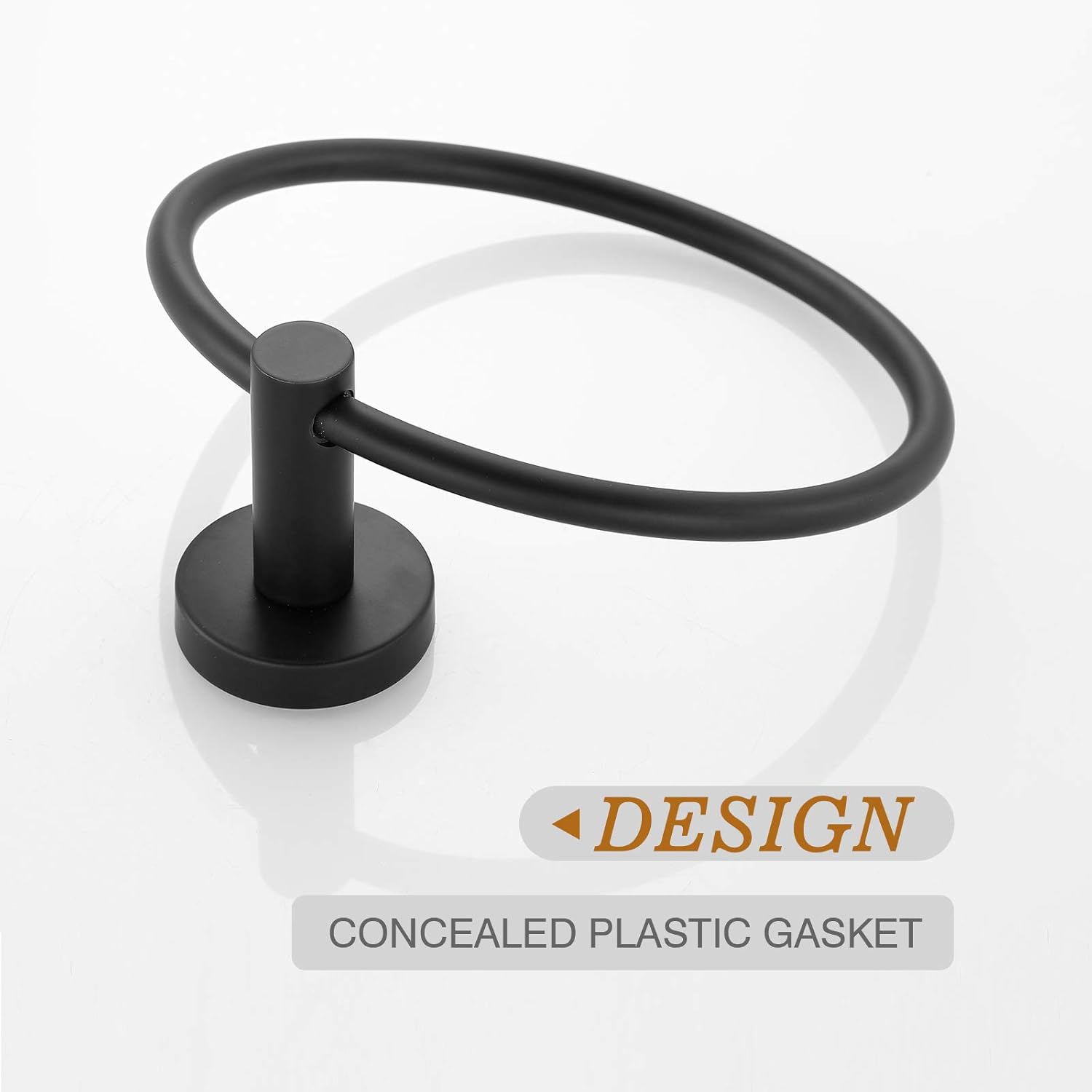 Matte Black Stainless Steel Wall Mounted Towel Ring Set