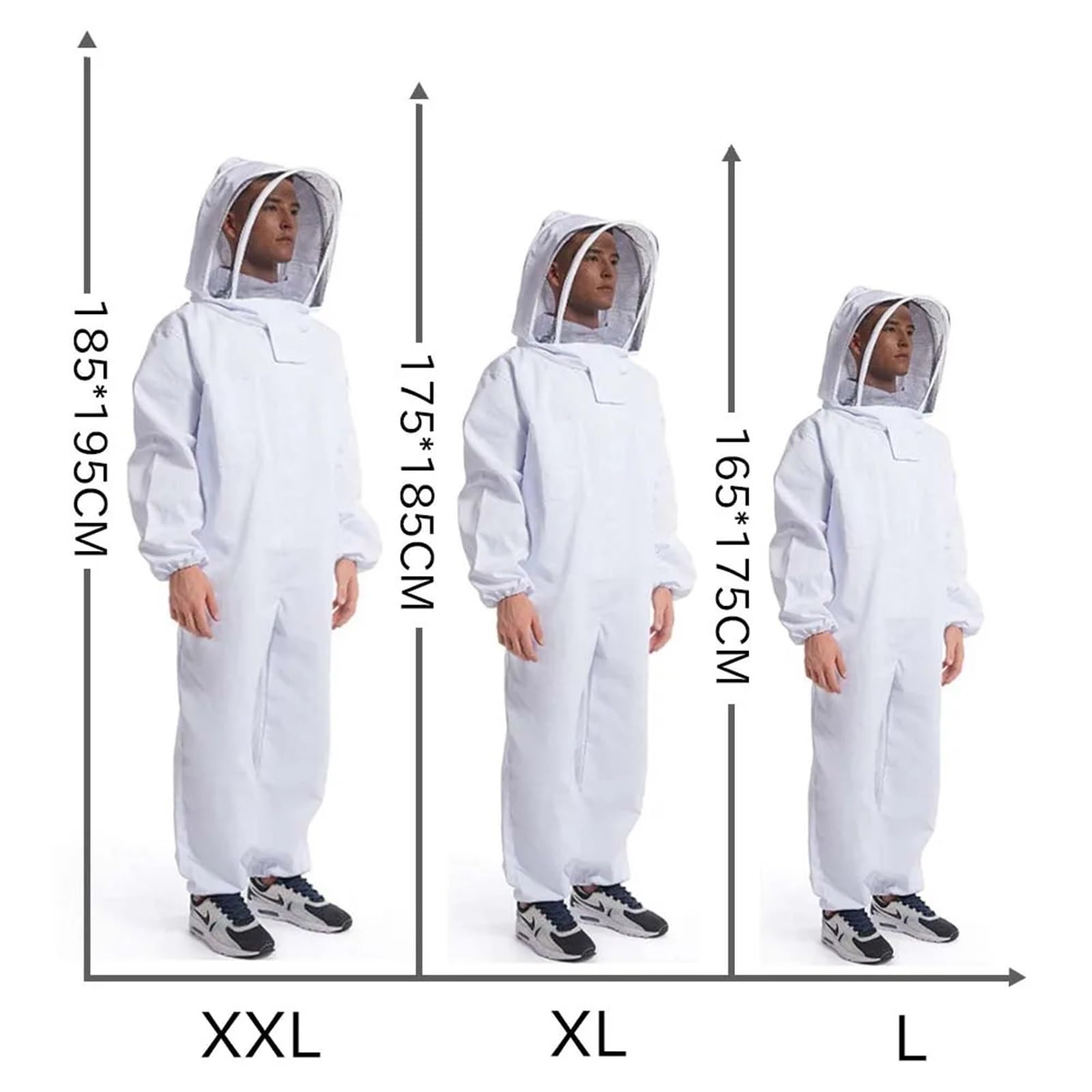 Ropa de apicultura cuerpo completo apicultores profesionales P | Rotection Traje de apicultura Velo de seguridad Protección unisex(XXL with gloves)