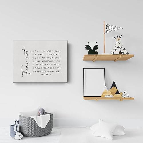 Miniatura 5 de Lienzo decorativo con versículo bíblico inspirador, Isaías 41 10 carteles de pintura cristiana de 12 x 15 pulgadas, decoración moderna para el hogar