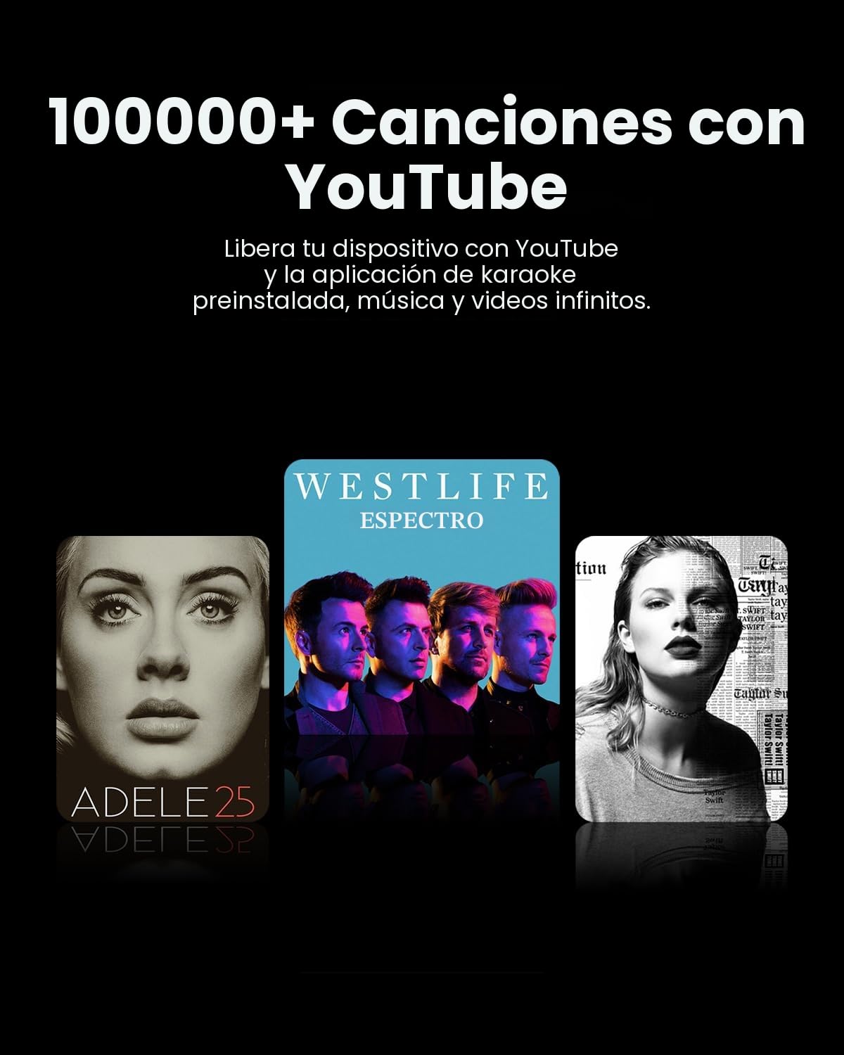 Ikarao 2024 - Máquina de Karaoke Inteligente para Adultos - con Pantalla de Letra, Tableta de Karaoke de 64 GB, 2 micrófonos inalámbricos, Sistema de Karaoke Profesional, Potencia Pico de 600 W, 4