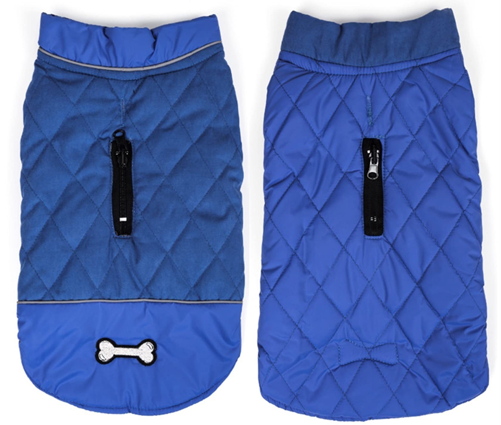 Dhgtep Blue Warm Dog Winter Coats Waterproof Double-Sided Wear Puppy Clothing Jacket For Small Medium Large Dogs French Bulldog Chihuahua Yorkie (Color : Size : Small)