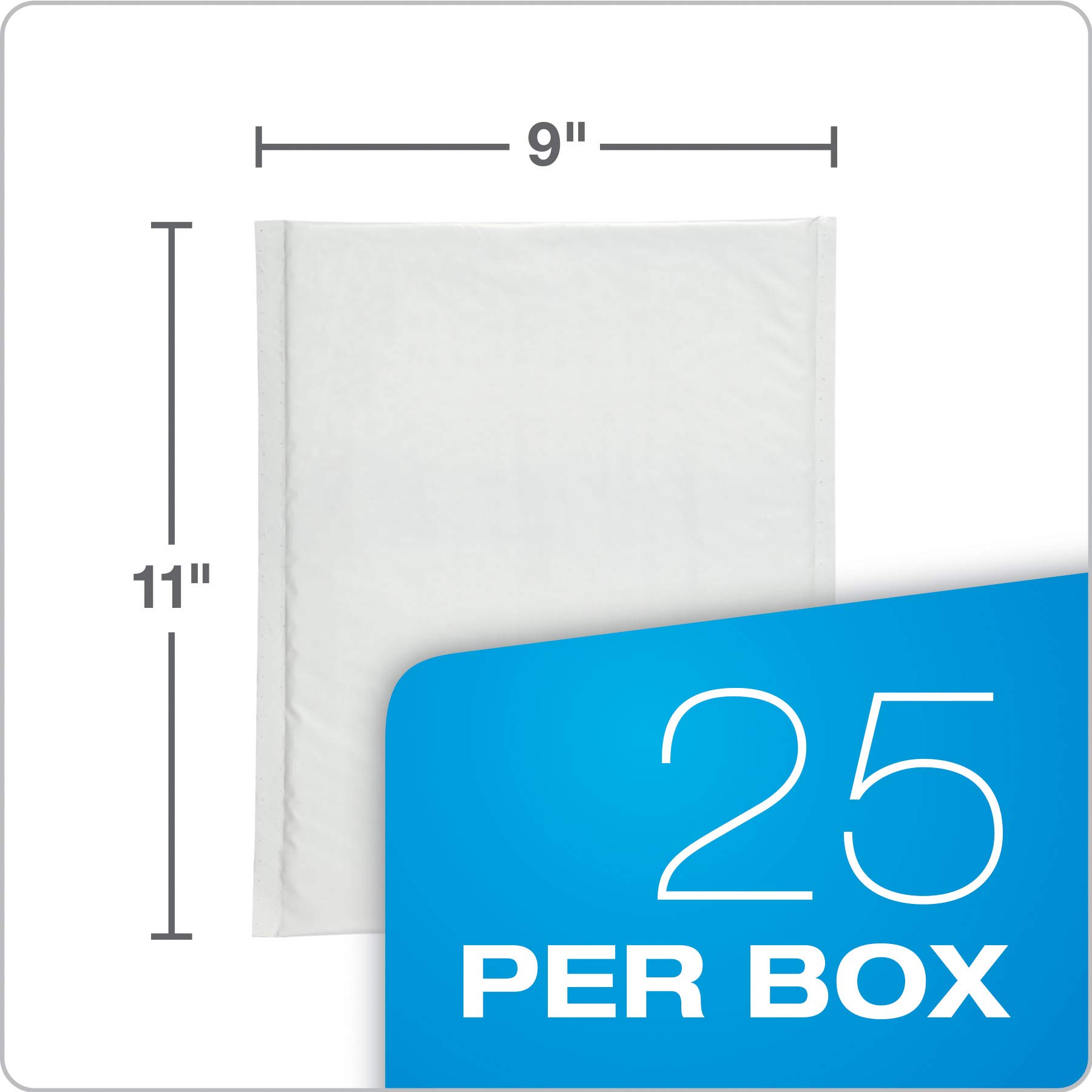 Quality Park Luftpolsterumschläge, 22,6 x 27,9 cm, wasserabweisend, weiß, gepolsterte Umschläge, Redi-Strip Abziehverschluss, 25 Stück (QUA85760)