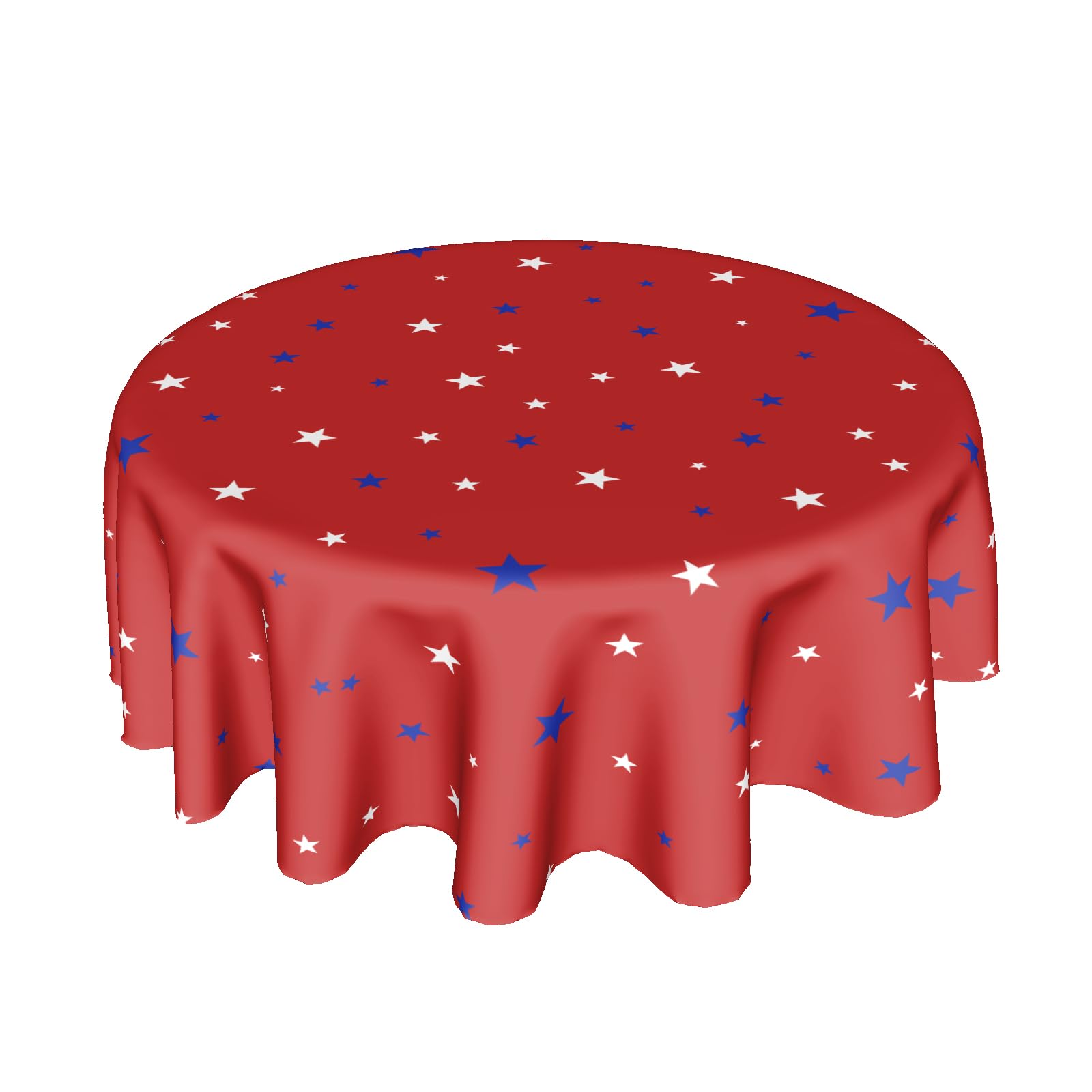 Nappe Ronde Du 4 Juillet – 152,4 X 152,4 Cm – Motif Ferme Patriotique Américaine – Décoration De Table Pour Le Jour De L'indépendance Des États-Unis – Pour Fête Commémorative, Pique-nique, Cuisine