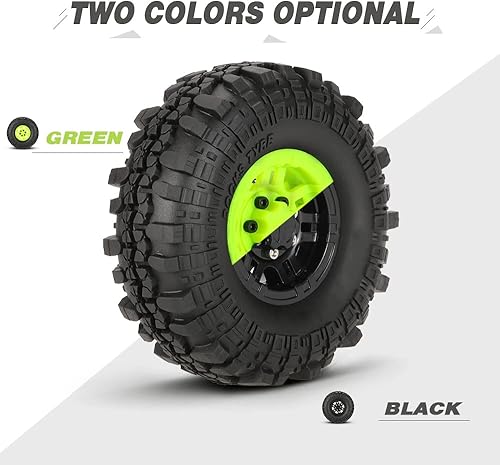 Miniatura 2 de Goolsky 4 neumáticos AUSTAR AX-4020C de 1.9 pulgadas 4.331 in 110 Rock Crawler con borde de rueda Beadlock para D90 SCX10 AXIAL RC4WD TF2 RC Car