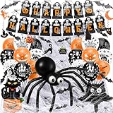 Set Decorazioni Halloween, Deko Festa Horror con Palloncini Halloween Neri 12 Pollici, Pal...