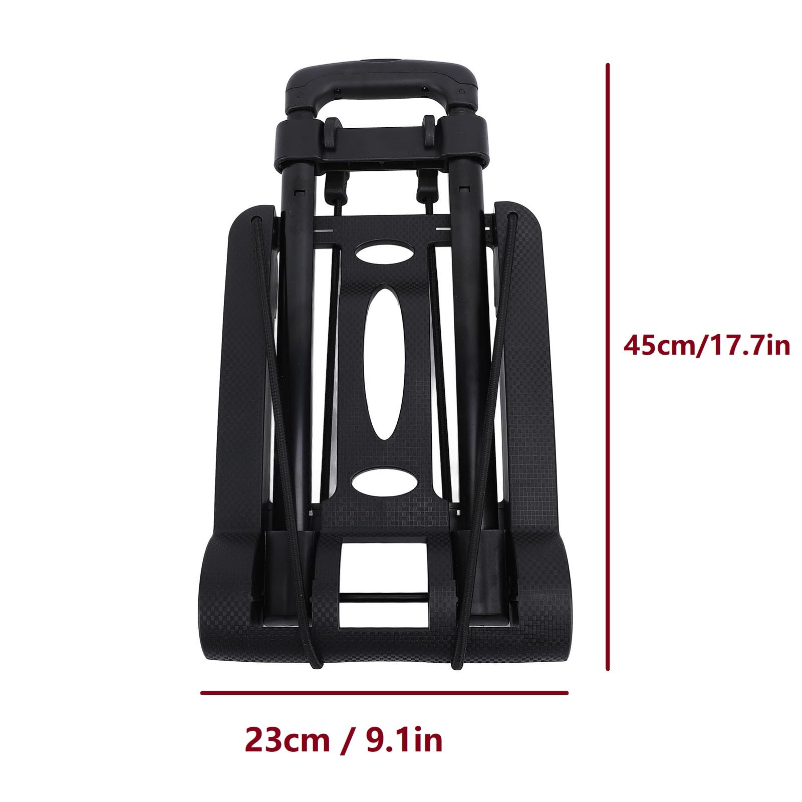 Folding Hand Truck 66lbs, 30kg Capacity Foldable Portable Heavy Duty Dolly Cart,4 Wheels Collapsible Luggage Cart with Elastic Ropes Compact Trolley Cart for Easy Moving