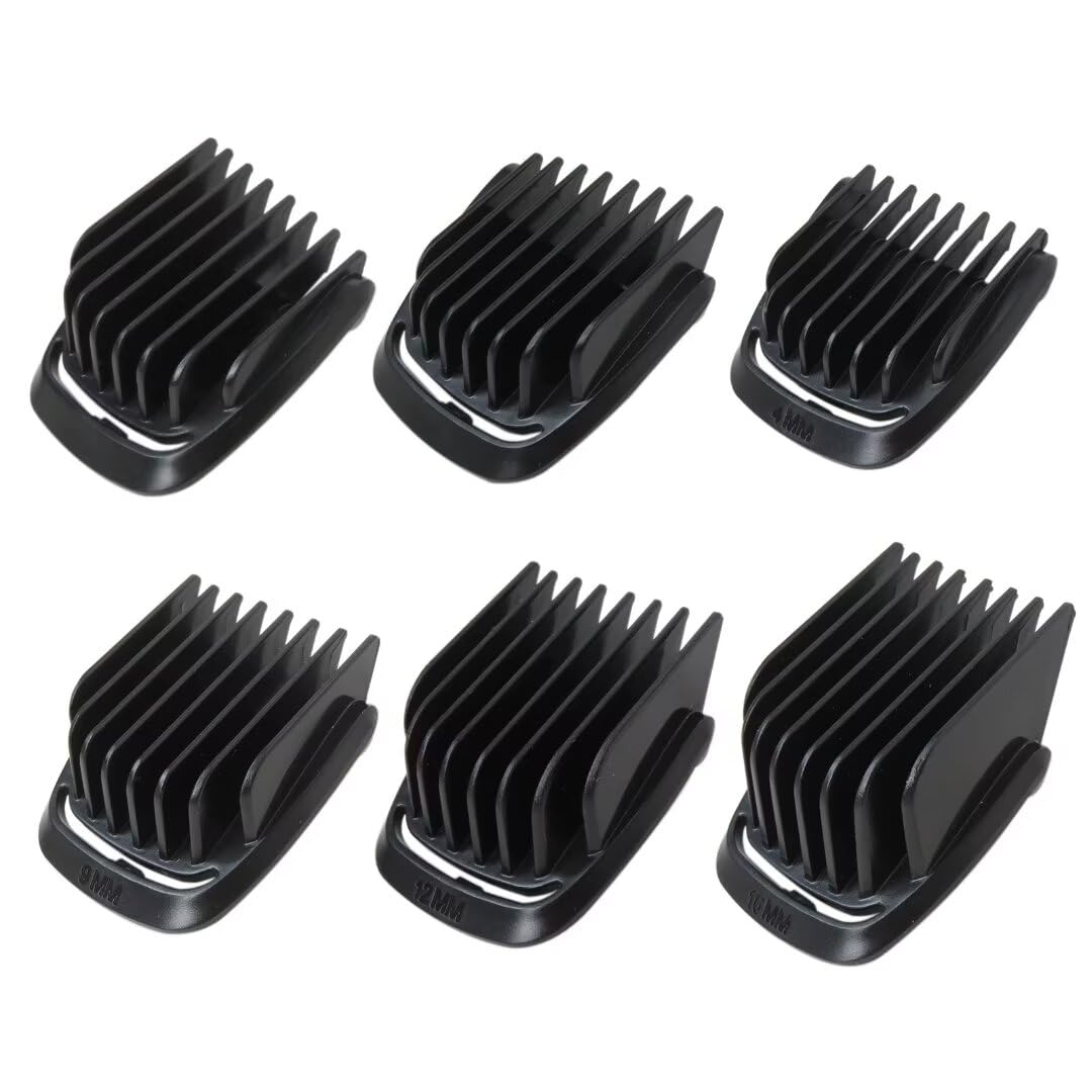 6 Piece Set Trimmer Replacement T Blade Haircut Guide Comb Guard Set Fit for Philips Norelco BT1208, BT1209, BT1210, BT1211, BT1212, BT1214, BT1215(for Extra Wide 41mm T Blade Only)