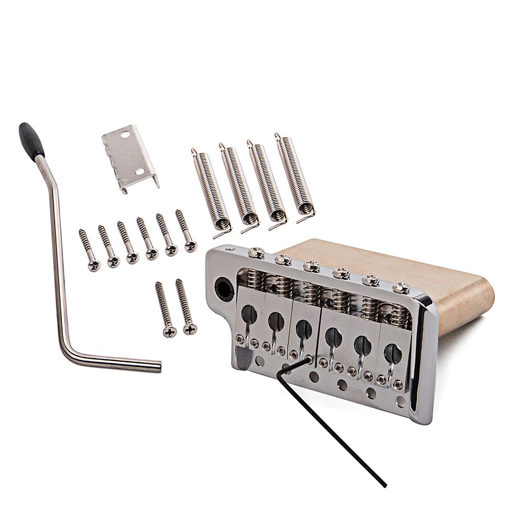 Alnicov, Selletta in acciaio inossidabile con ponte in ottone con sistema tremolo, ricambio per chitarra elettrica Stratocaster ST