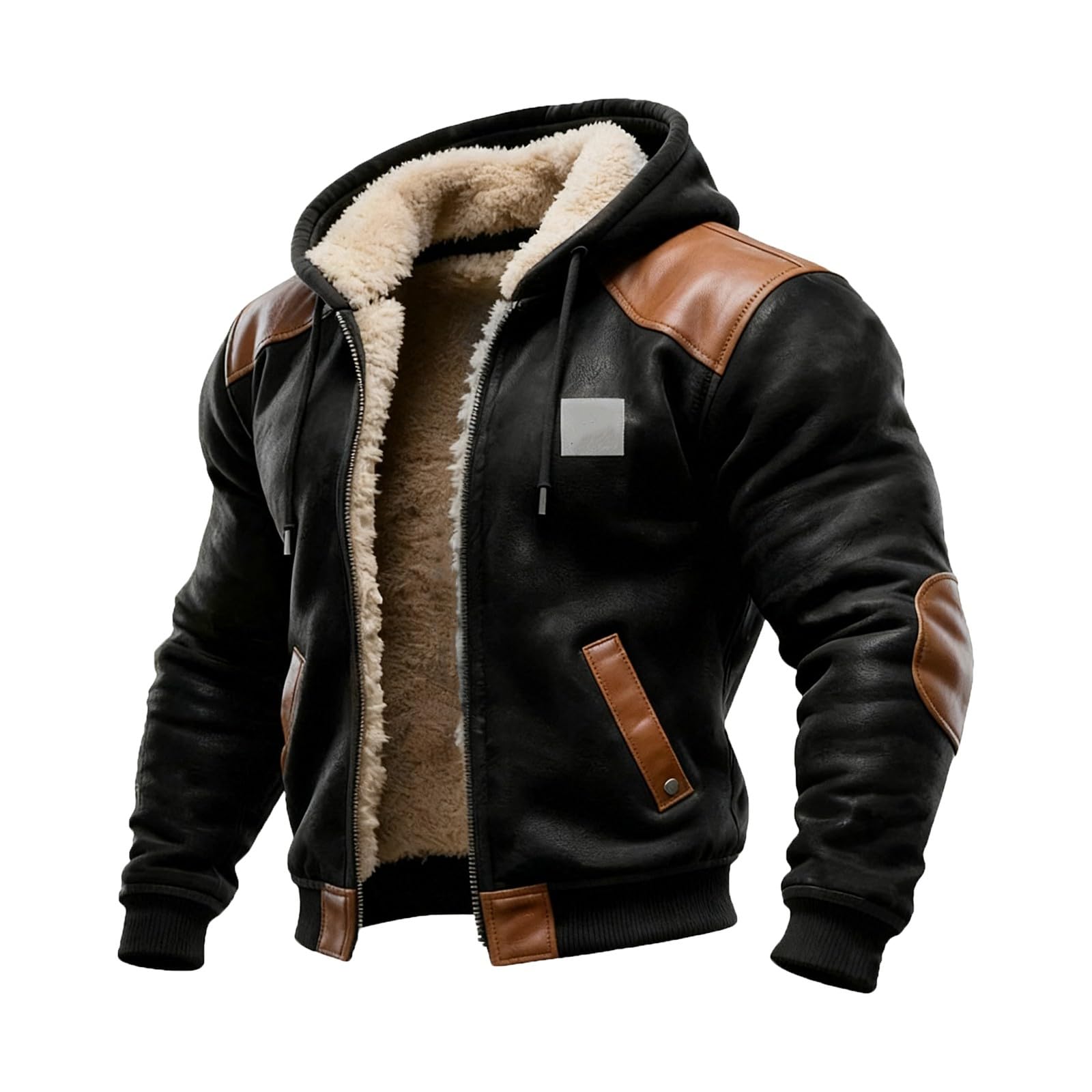 Chaqueta de invierno con forro polar y capucha, ropa exterior cálida softshell resistente al viento, abrigo con aislamiento térmico para clima frío