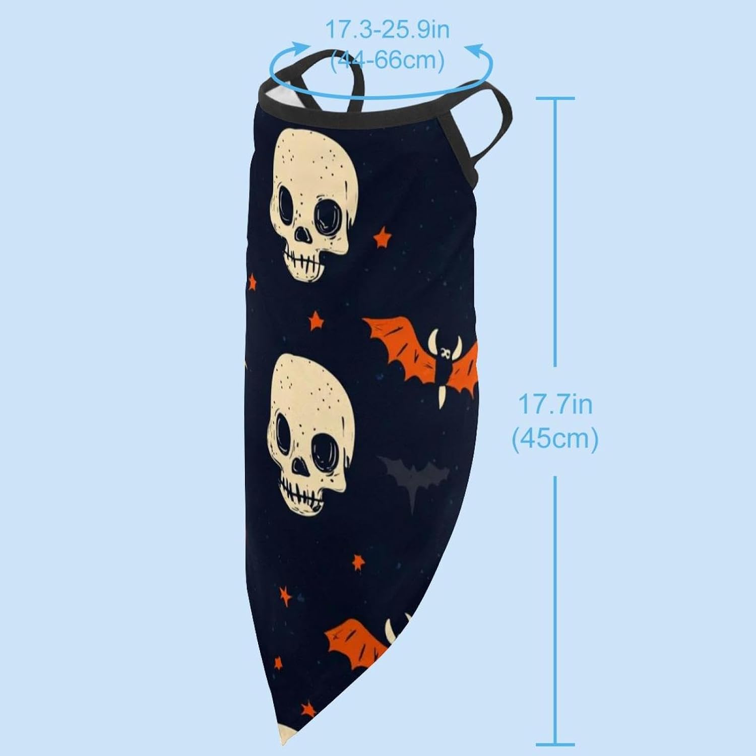 4 Pack Halloween Skulls Pumpkins Bats Neck Gaiter Face Scarf Cover Sun Protection Balaclava Cloth Bandanas with Ear Loops