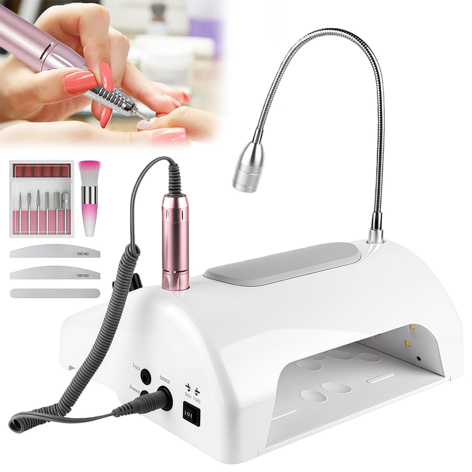 Elektrischer Nagelfräser 5 in1，30000U/min Profi Nagelknipser, 80W