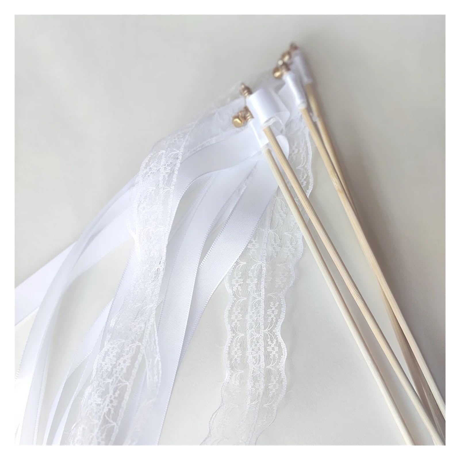 wstążka, Różdżki wstążkowe do rękodzieła ślubnego, białe, opakowanie 20 lub 50 szt(50pcs)