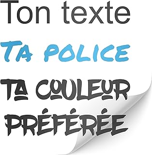 Autocollant personnalisé Auto Moto Vélo Bateau – adhère à toute surface lisse – créez votre sticker personnalisé – longueur de 10 à 124 cm – lettres autocollantes voiture sticker personnalisé