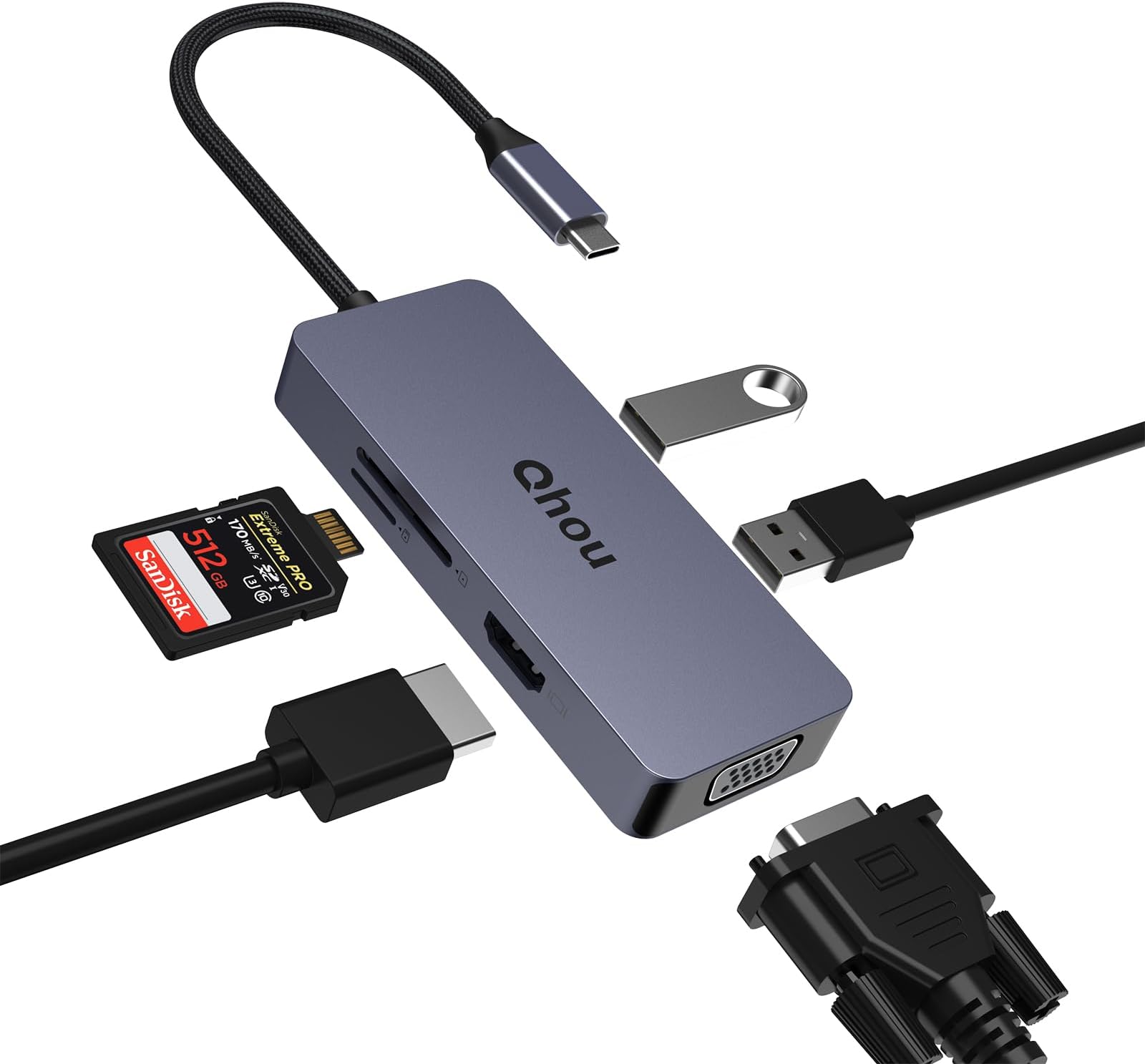 Hub USB C NOVOO Con HDMI 4K, PD 100W E 3 Porte USB | Adattatore Per MacBook, IPhone 15, Surface E Altri - Foto 3