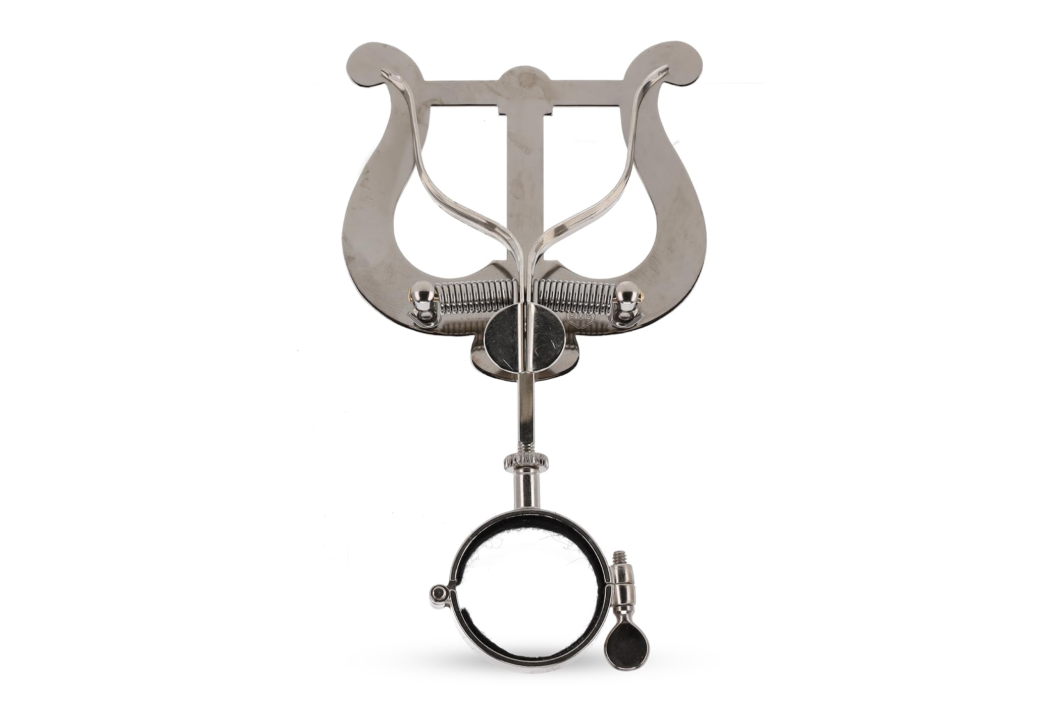 GEWA Porta spartiti da marcia Bb-Clarinetto - Nichelato - Grande Lira - 2 Pulsanti - Diametro anello 33 mm