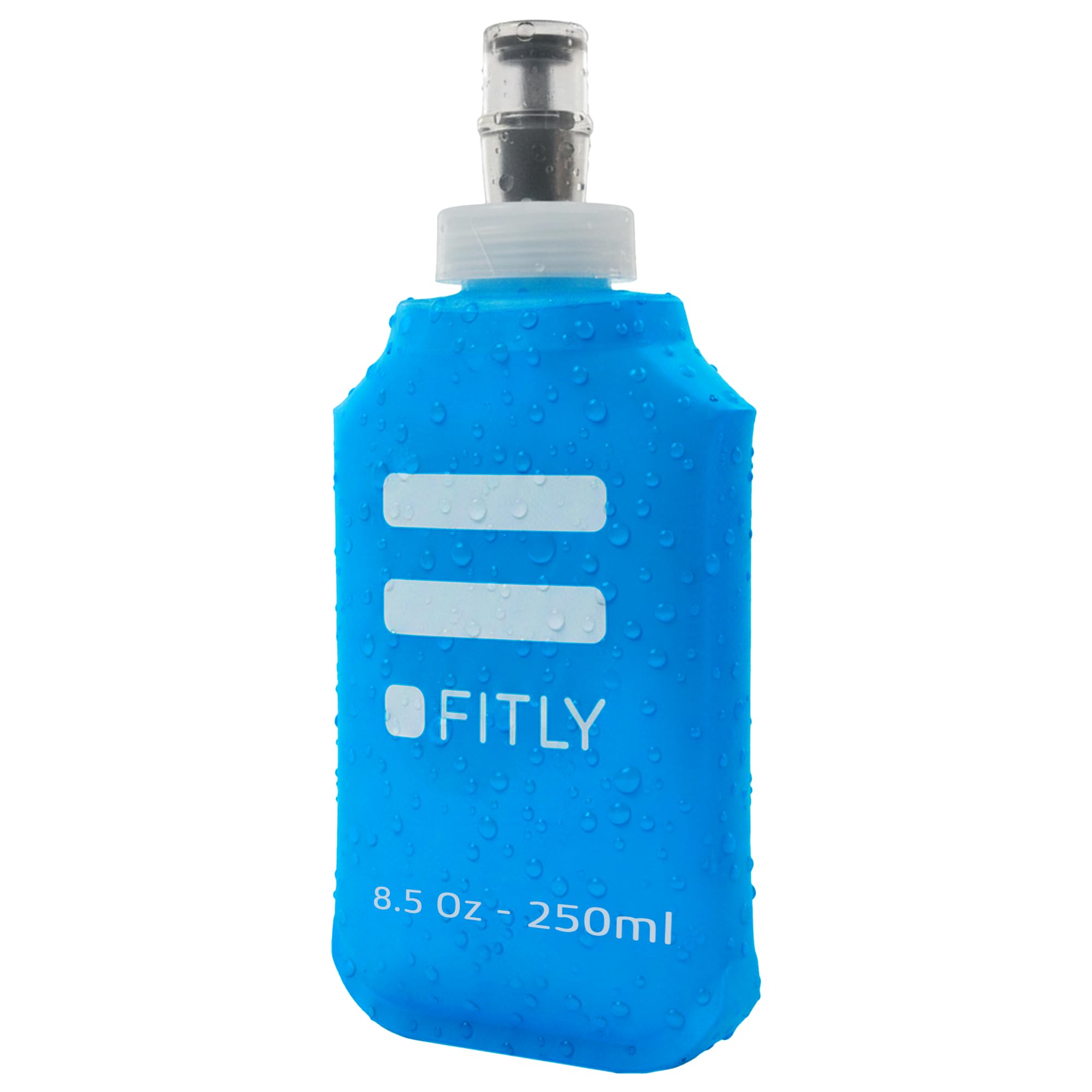 Photo 1 of FITLY Soft Flask - 8.5 oz (250 ml) - Shrink As You Drink Pocket Soft Water Bottle for Hydration Pack/Running Vest- Folding Water Bottle for Running, Hiking, Cycling - Ski Water Bottles (FLASK250)