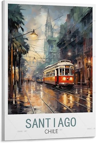 GuYaNa Santiago Chile Street Vintage Travel Poster Landscape 08x12inch(20x30cm) Canvas Wall Art Print Painting for Wall Decor Living Room Bedroom GuYaNa Santiago Chile Street Vintage Travel Poster Landscape 08x12inch(20x30cm) Canvas Wall Art Print Painting for Wall Decor Living Room Bedroom