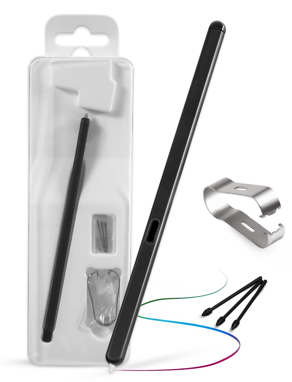 The AutoStory Galaxy Z Fold 6/Fold 5 5G Pen Replacement for Samsung Galaxy Z Fold 5/6 S Pen Galaxy S Pen Fold Edition Touch Stylus Compatible with Galaxy Z Fold 6/5 Phones with Tips/Nibs (Black)