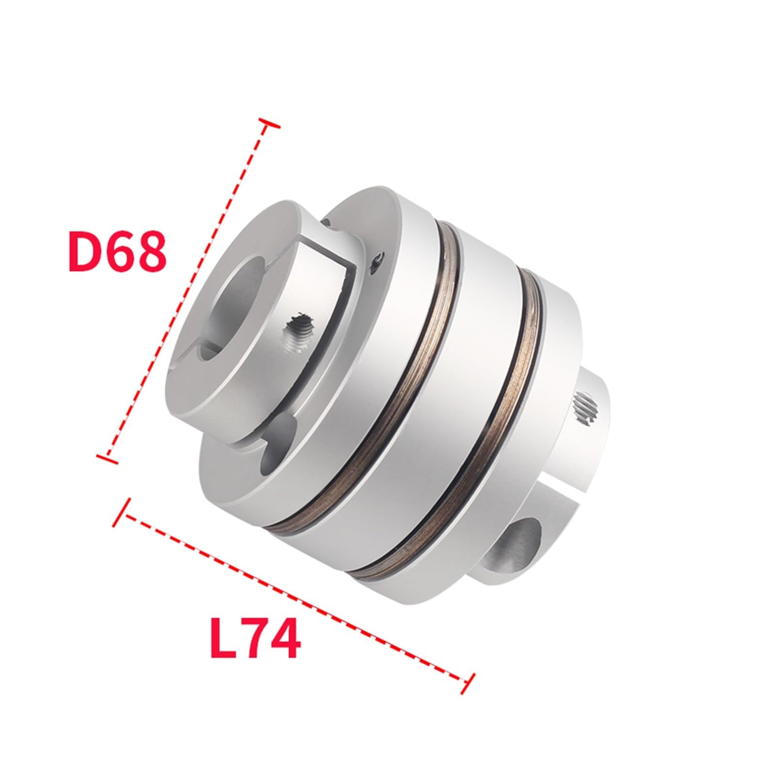 ZERVA Accoppiatore Flessibile Flangia Diaframma D68 L74 Connettore Doppio accoppiamento for Albero, Giunto Chiavetta Alluminio Elastico ad Alta rigidità (Size : 14X20)