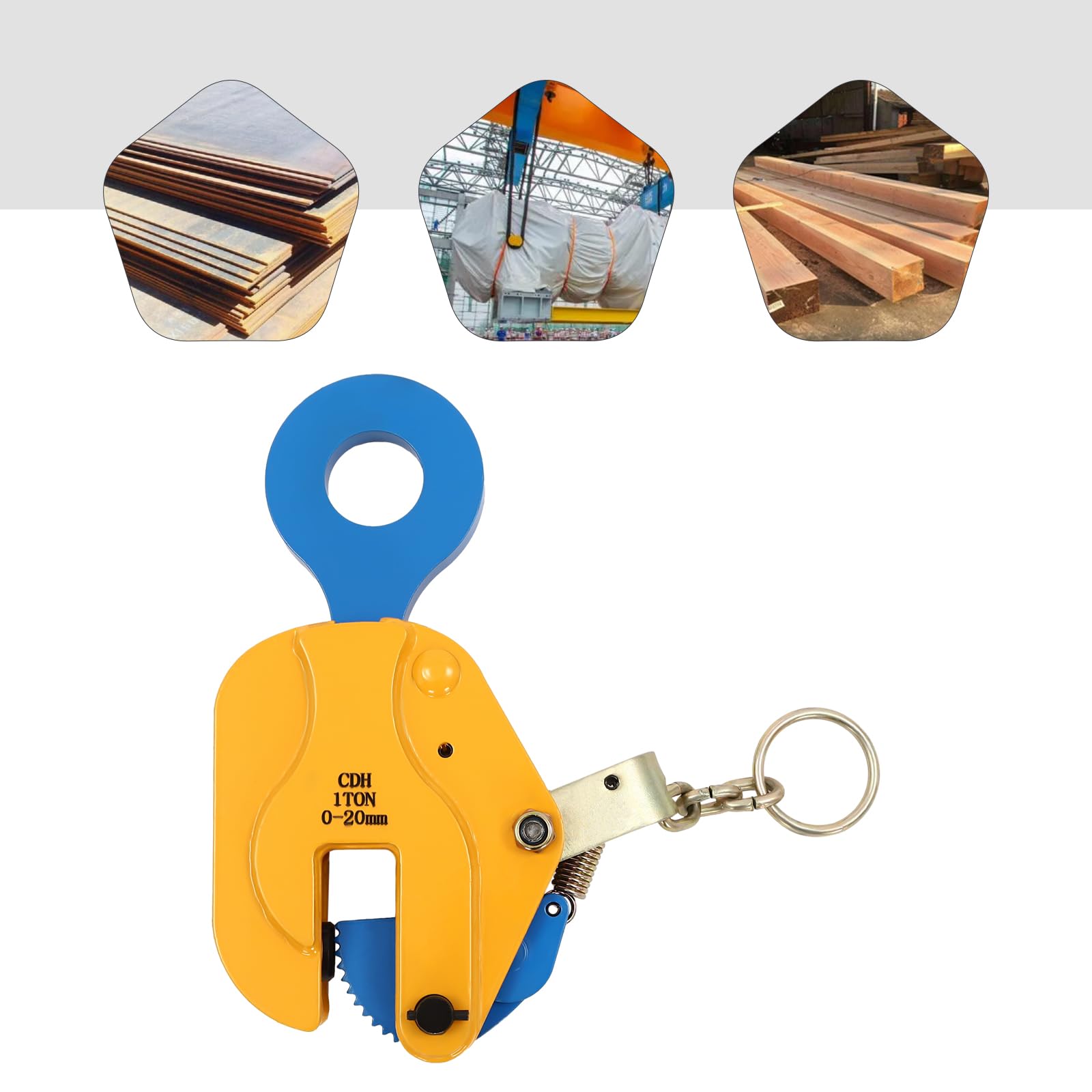 Pince de levage en tôle verticale GDSKR, 1T, jaune et bleu, pour plaque de charge lourde, levage et transport, industrielle
