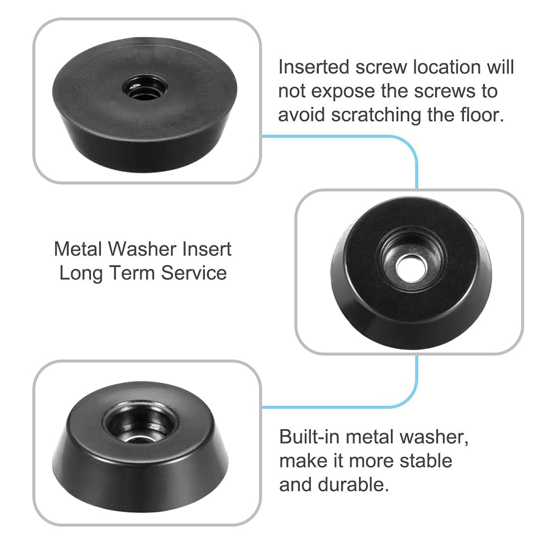 Recogwood 12Pcs Round Rubber Feet - Image 3