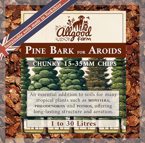 Allgood Farm Premium Chunky Pine Bark - Coarse Grade 15-35mm British Bark Mulch for Aroids, Soils & Bedding (5 Litres)