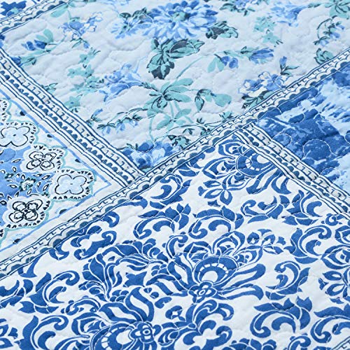 Newlake Quilted Cotton Bed Pillowcases, Blue Classic Bohemian Pattern, 2 Pieces, 20X27 Inch #TOP4