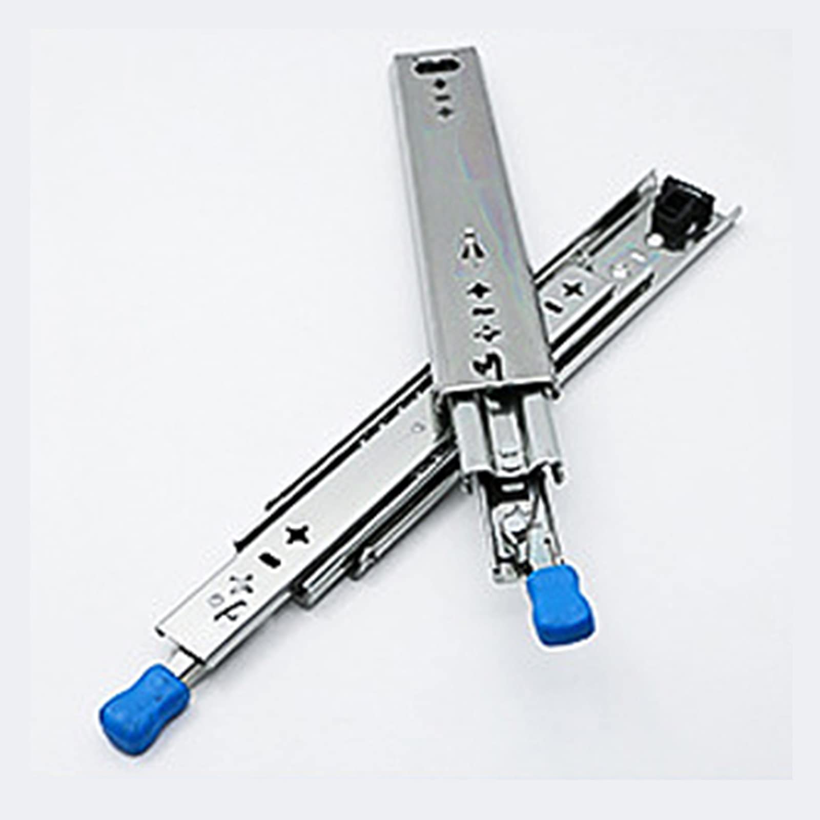 Schubladenführungen mit Kugellagern, Vollauszug, Tragkraft 120 kg, mit Schloss (Silber, 650 mm (26 Zoll))