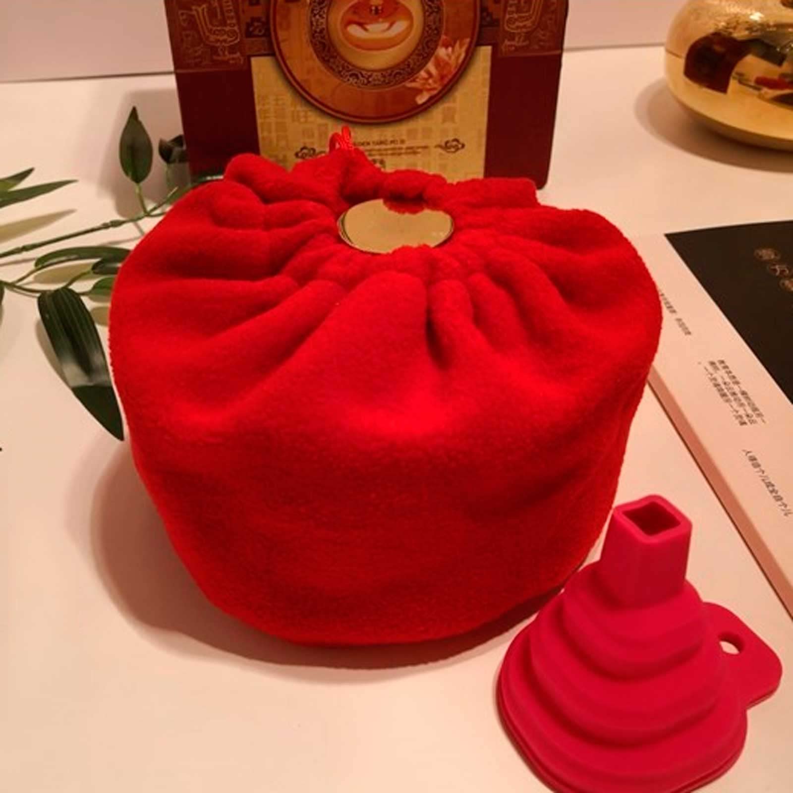 Bolsa de Agua Caliente con Funda Bolsa de Agua Caliente Botella de Cobre de Agua Tibia con Fundas extraíbles para Manos y pies y Calentador de Cama Regalos para niños, Hombres y mu