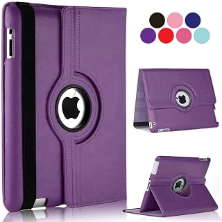 Vultic [Rotating] Case for iPad Pro 12.9 inch [1st/2nd Gen 2015/2017], 360 Degree Stand [Auto Sleep/Wake] Folio Leather Smart Cover (Purple)