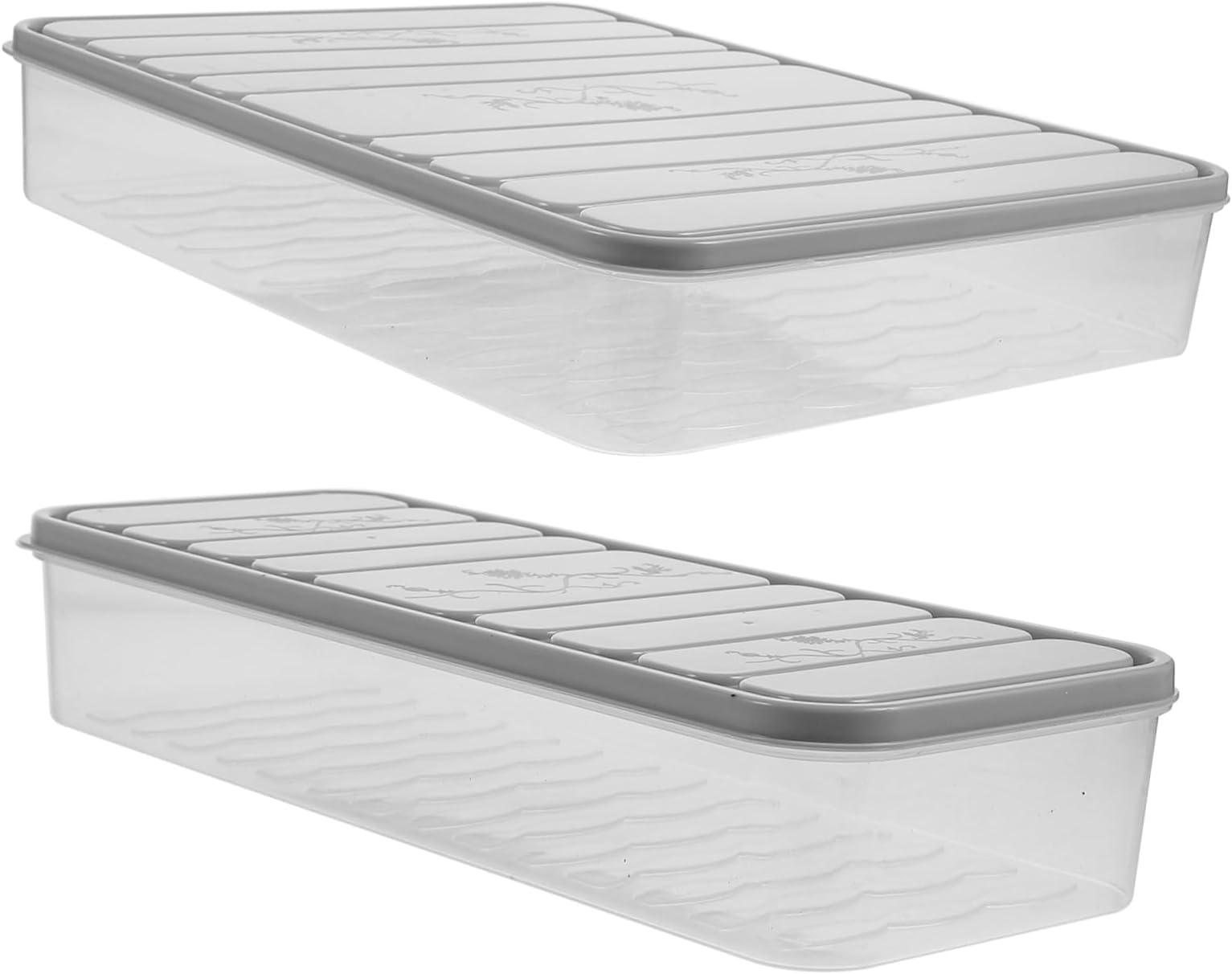 LABRIMP 2pcs Sealed Crisper Refrigerator Drawer Organizer with Lid Containers for Food Refrigerator Crispers Food Storage Containers Clear Container Fridge Food Containers Grey re-usable