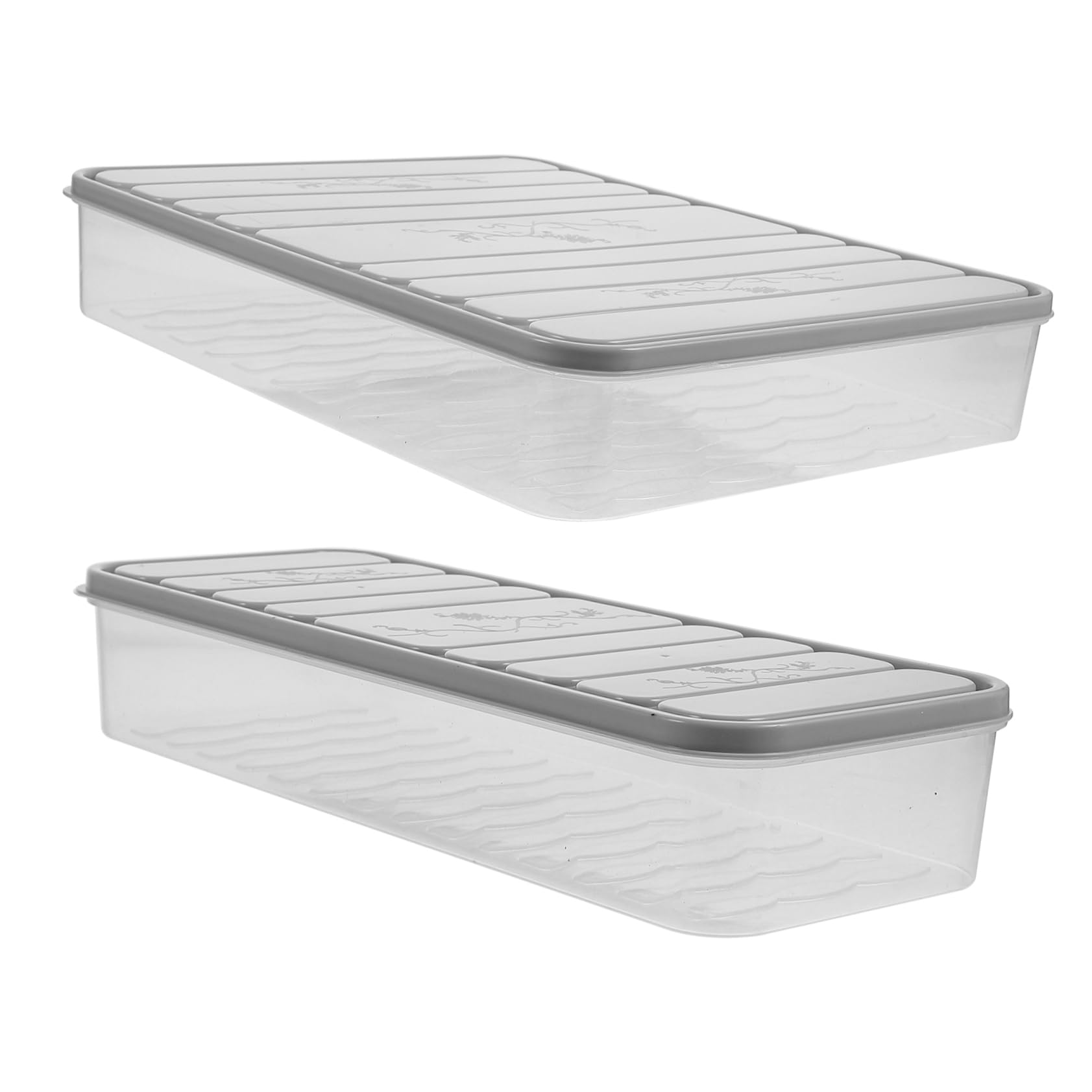 LABRIMP 2pcs Sealed Crisper Refrigerator Drawer Organizer with Lid Containers for Food Refrigerator Crispers Food Storage Containers Clear Container Fridge Food Containers Grey re-usable