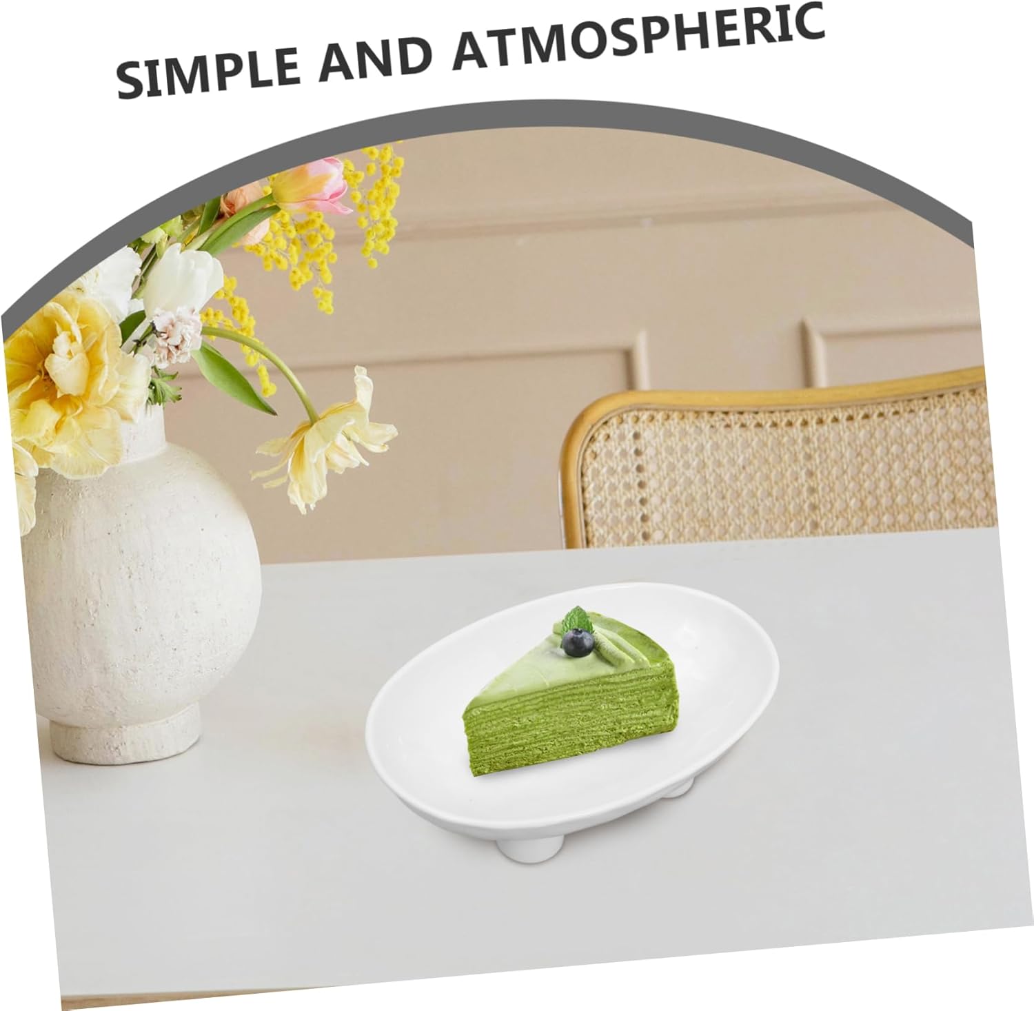 Ciieeo Elegant Ceramic Footed Fruit Bowl Decorative Oval Centerpiece for Kitchen Counter Dining Room Stylish Three-legged Design for Fruits and Candies