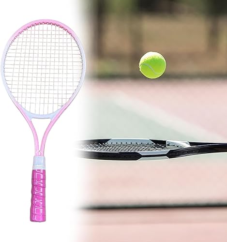 Miniatura 4 de Raqueta de tenis, equipo de tenis, ligera, a prueba de golpes, portátil, de nailon, cuerdas, raqueta de tenis para jardín, verano, playa, patio