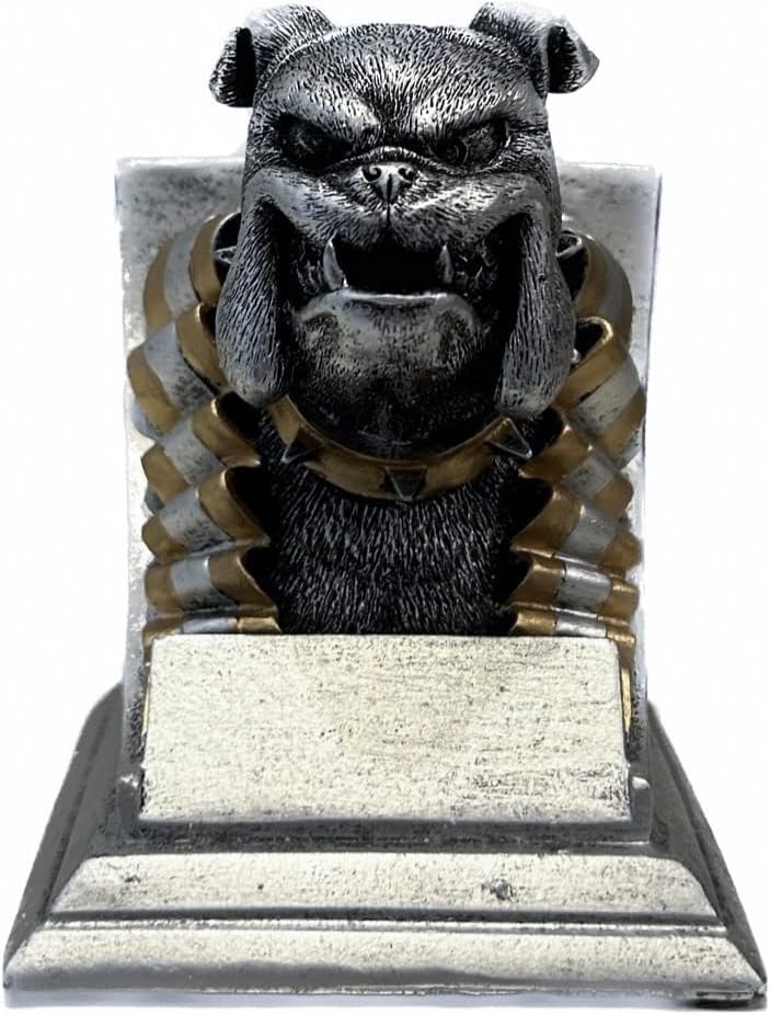Bulldog Mascot Trophy with 3 Lines of Custom Text