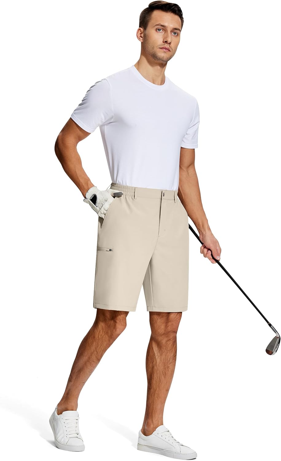 Mens Golf Dress Shorts Stretch Dry Fit 6 Pockets 9 Inch Inseam Lightweight Breathable for Hiking Casual Work - Image 5
