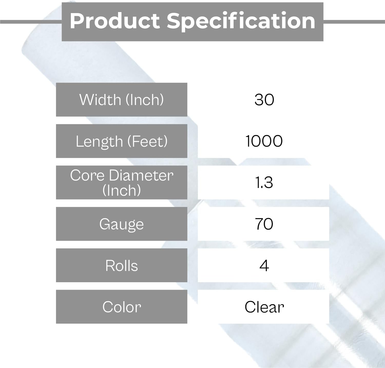 Shield Stretch Wrap with Extended Core Handles, 4 Pack, 30 Inch x 1000 Feet, 70 Gauge, Clear, Large Plastic Cling Film for Pallets Moving Storing
