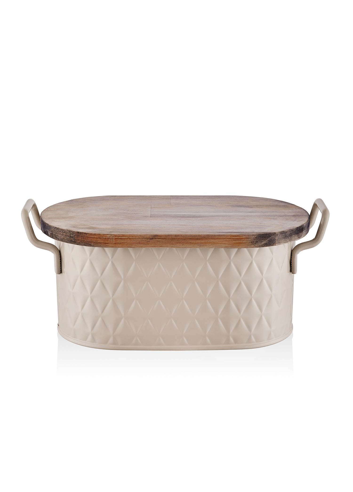 The Mia Prizma Ekmek Saklama Kabı Karamel 40x22x18 cm