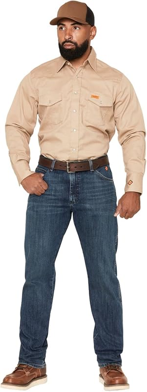 Wrangler Jean de corte ajustado resistente al fuego para hombre
