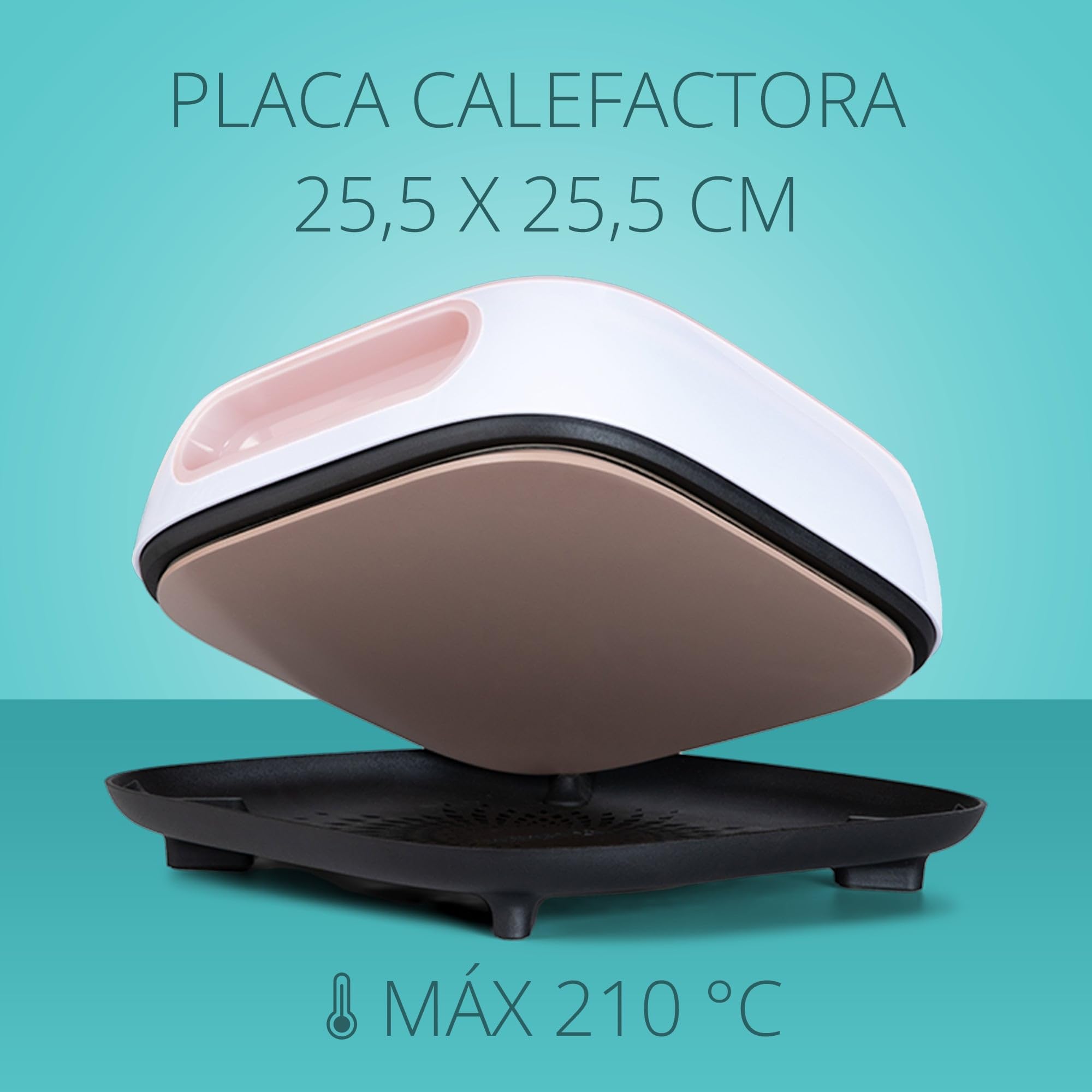 LOKLiK - Prensa de Calor para Personalizar Camisetas, Suéteres, Mantas, Toallas, Bolsas Tote, Mochilas y Otros Tejidos 25,5 x 25,5 cm - Portátil