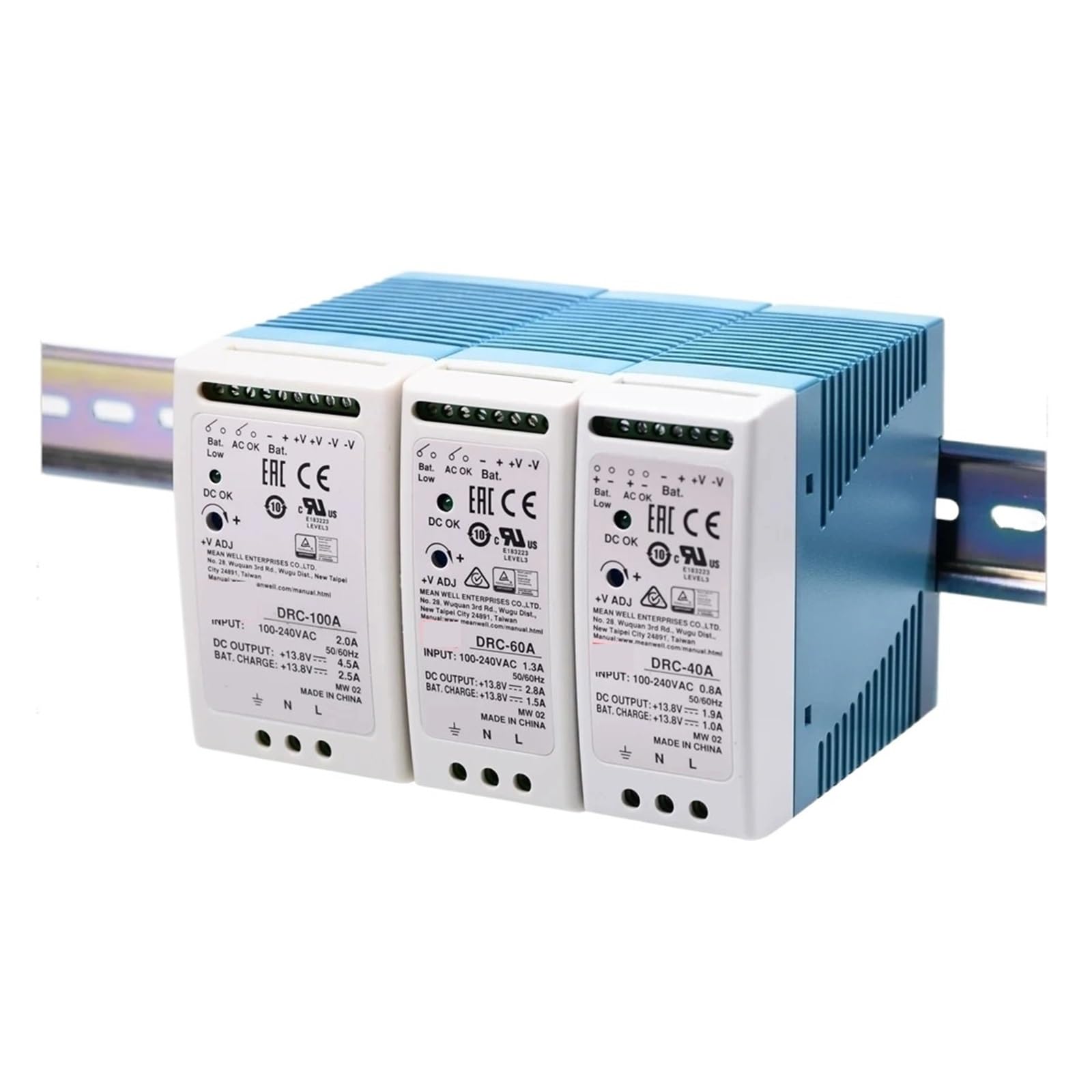 Single Output Switching Power Supply for 24V Rail, 40A/40B/60A/60B/100A/100B/180A/180B(DRC-60B)