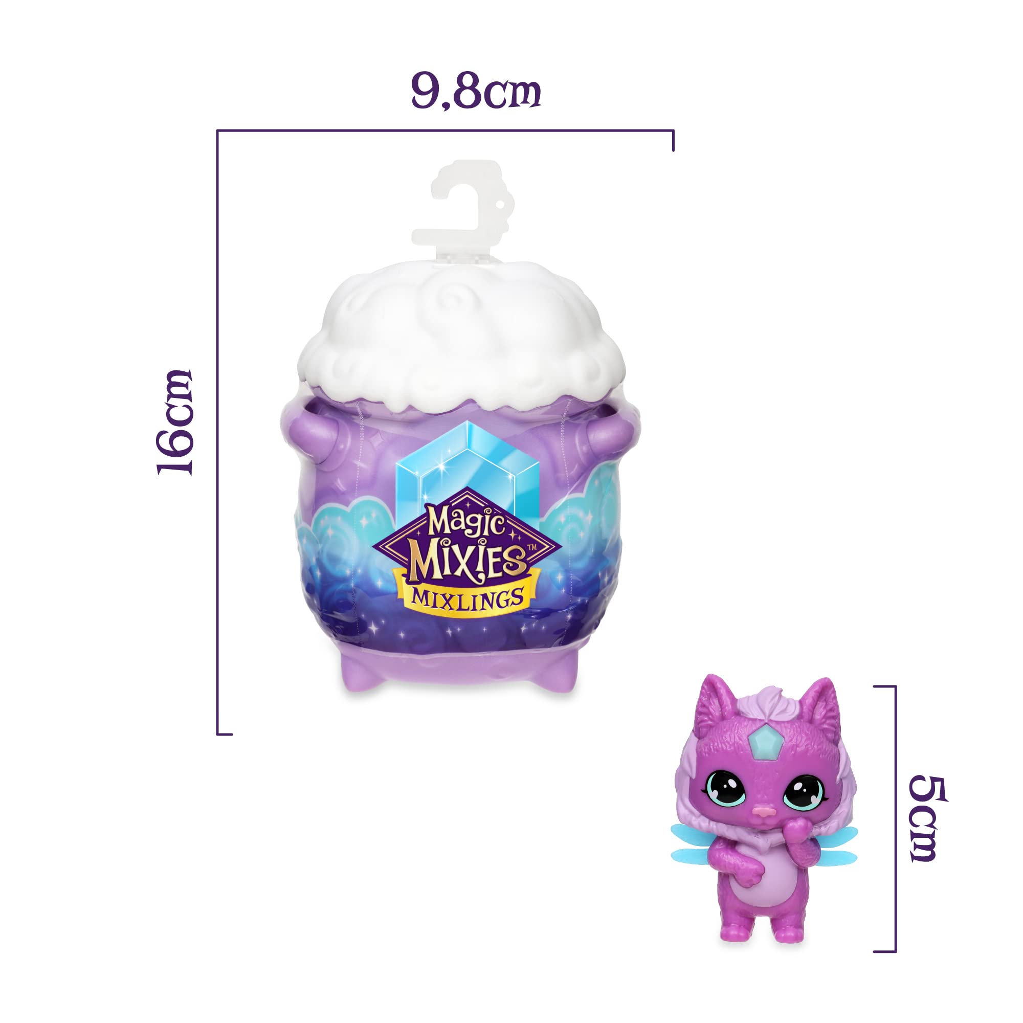 Magic Mixies Magic Mixlings 2 Pack, Tap & Reveal, calderón pequeño y una Varita mágica de Juguete con un muñeco Sorpresa, para niños y niñas a Partir de 5 años, Famosa (MG001000)