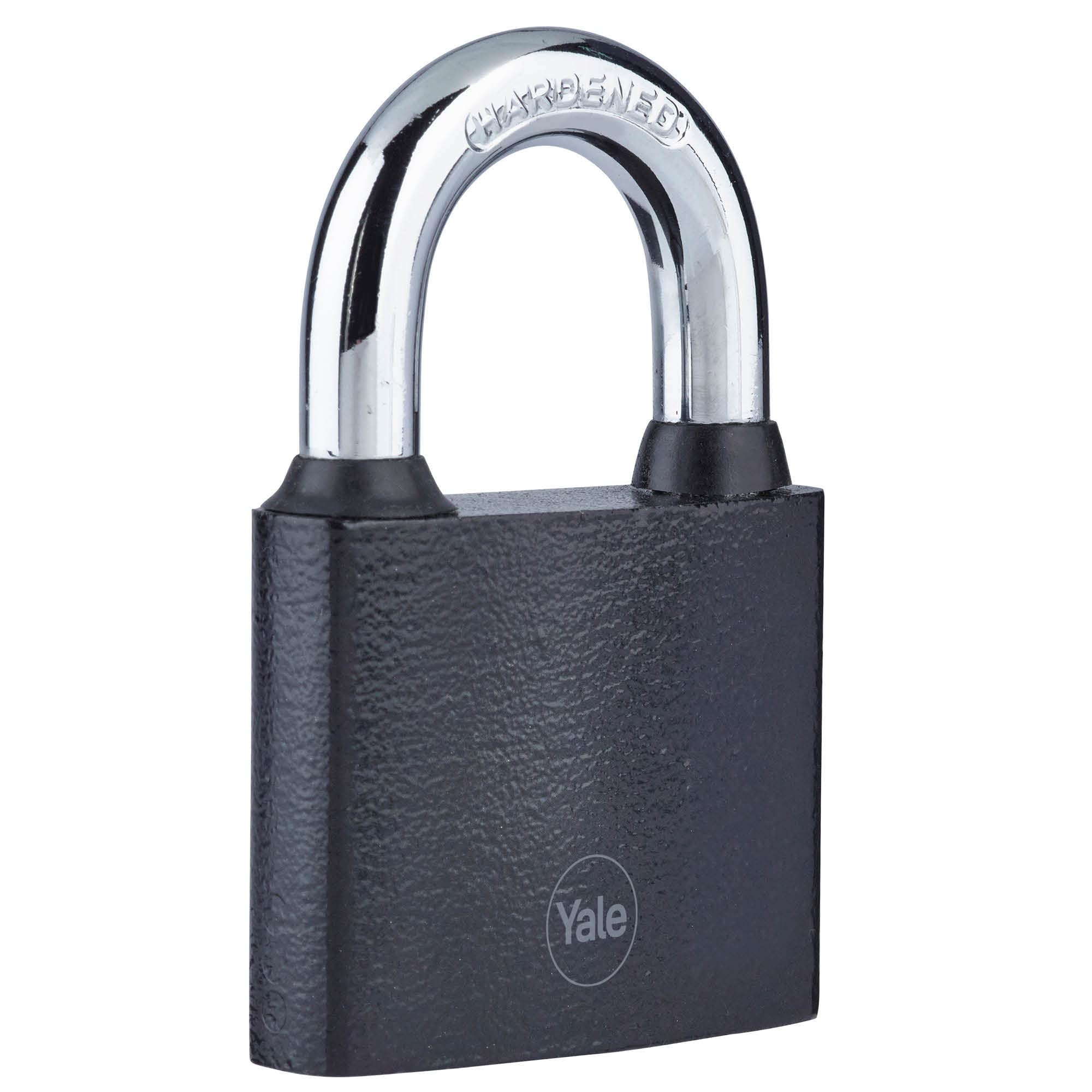 Yale Black Iron Padlock 60Mm - Silver - Hardened Steel Shackle - Indoor Use