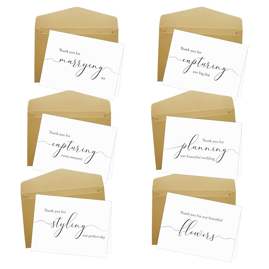 Amazon.com : Spercy 18 Wedding Vendor Thank You Cads, Card