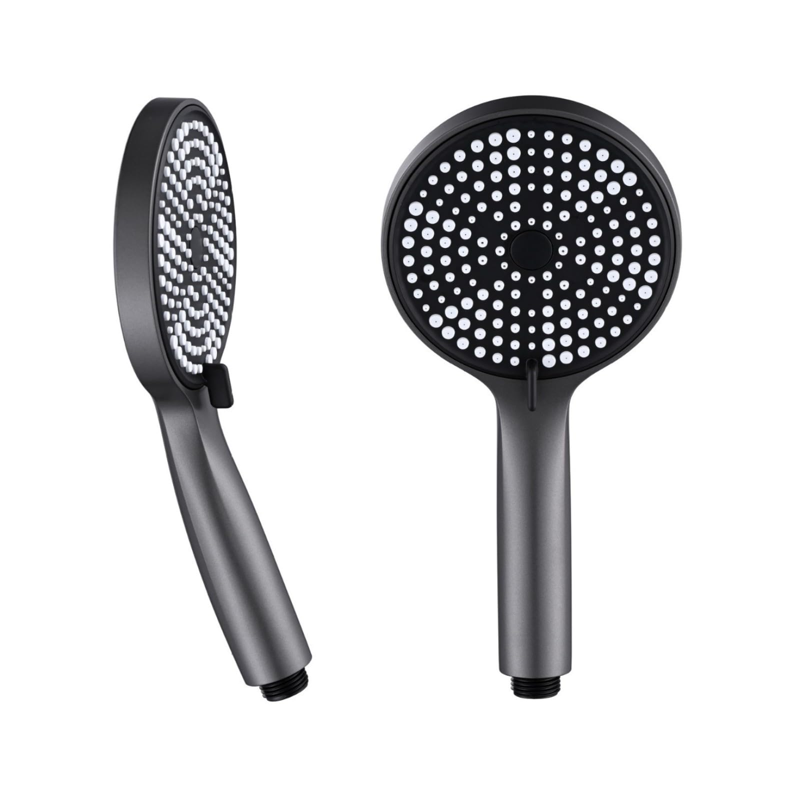Fanjubei Pressurized Handheld Gun Ash Round Air-Boosted Showerhead Sprays Top-Spray,