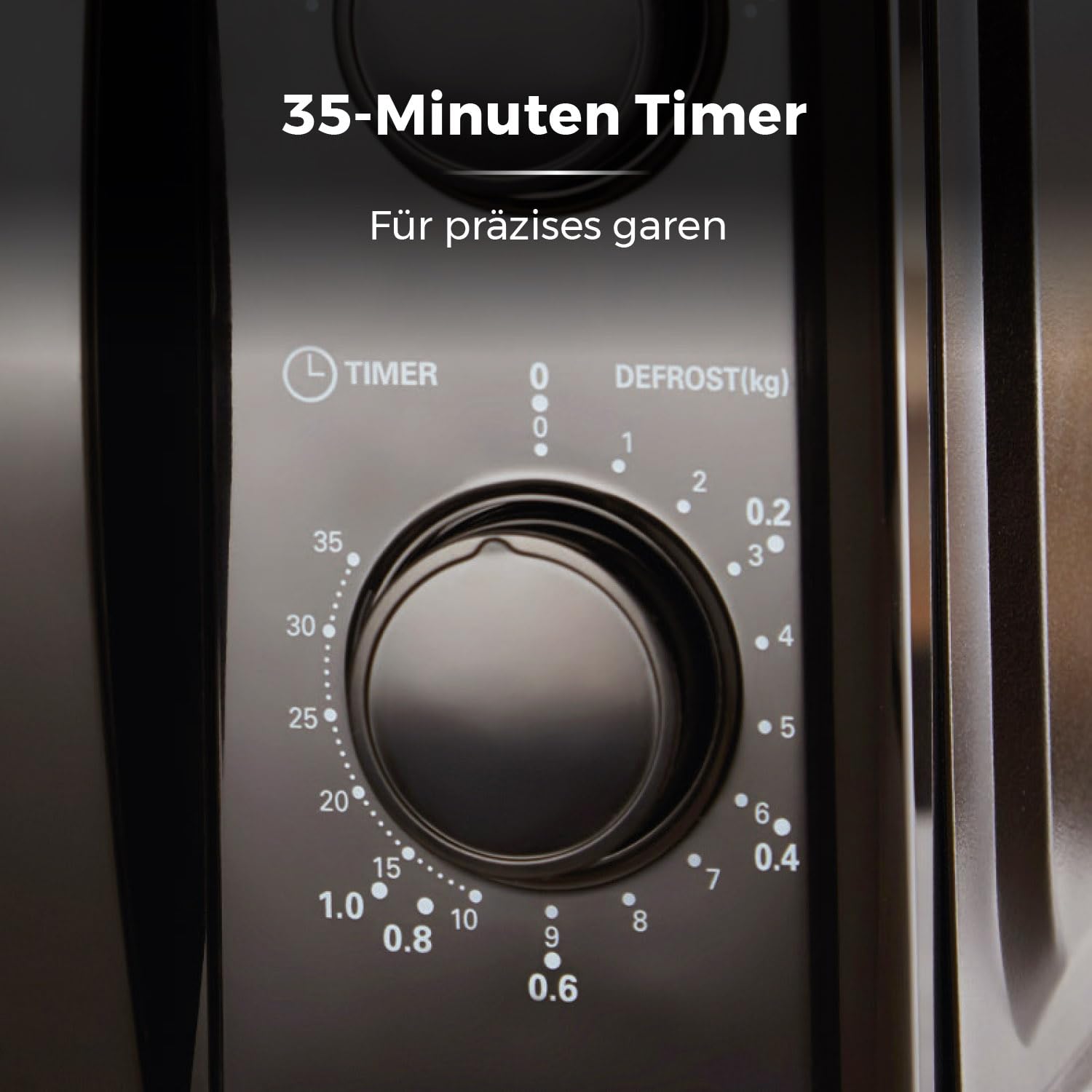 Tower T24034BLK 20L 700W Manuelle Mikrowelle mit 5 Leistungsstufen 35 Min Timer Schwarz