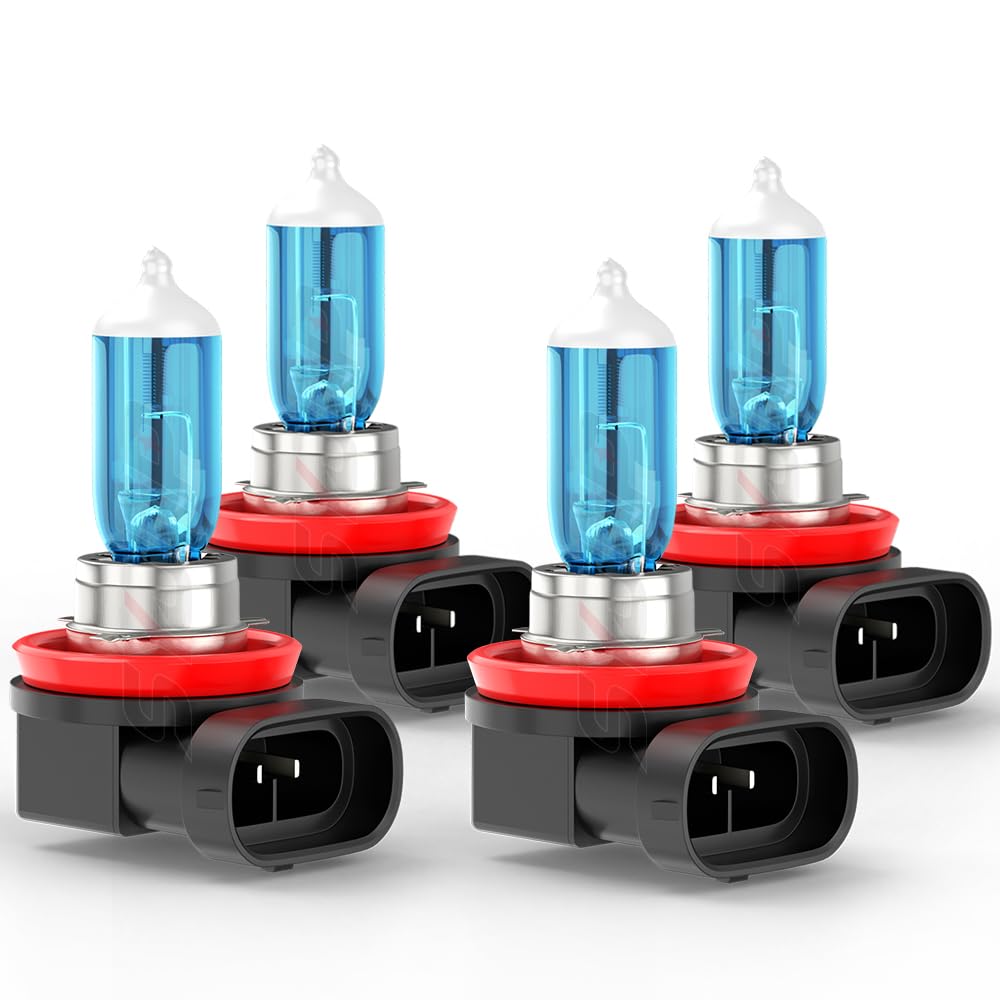 for Nissan Altima 2007-2018 Headlight Bulbs, H11 High Low Beam, 4 PCS | 300% Brightness,Upgraded Halogen,Warm White Lights,Plug and Play,Year:2007 2008 2010 2011 2012 2013 2014 2015 2016 2017 2018