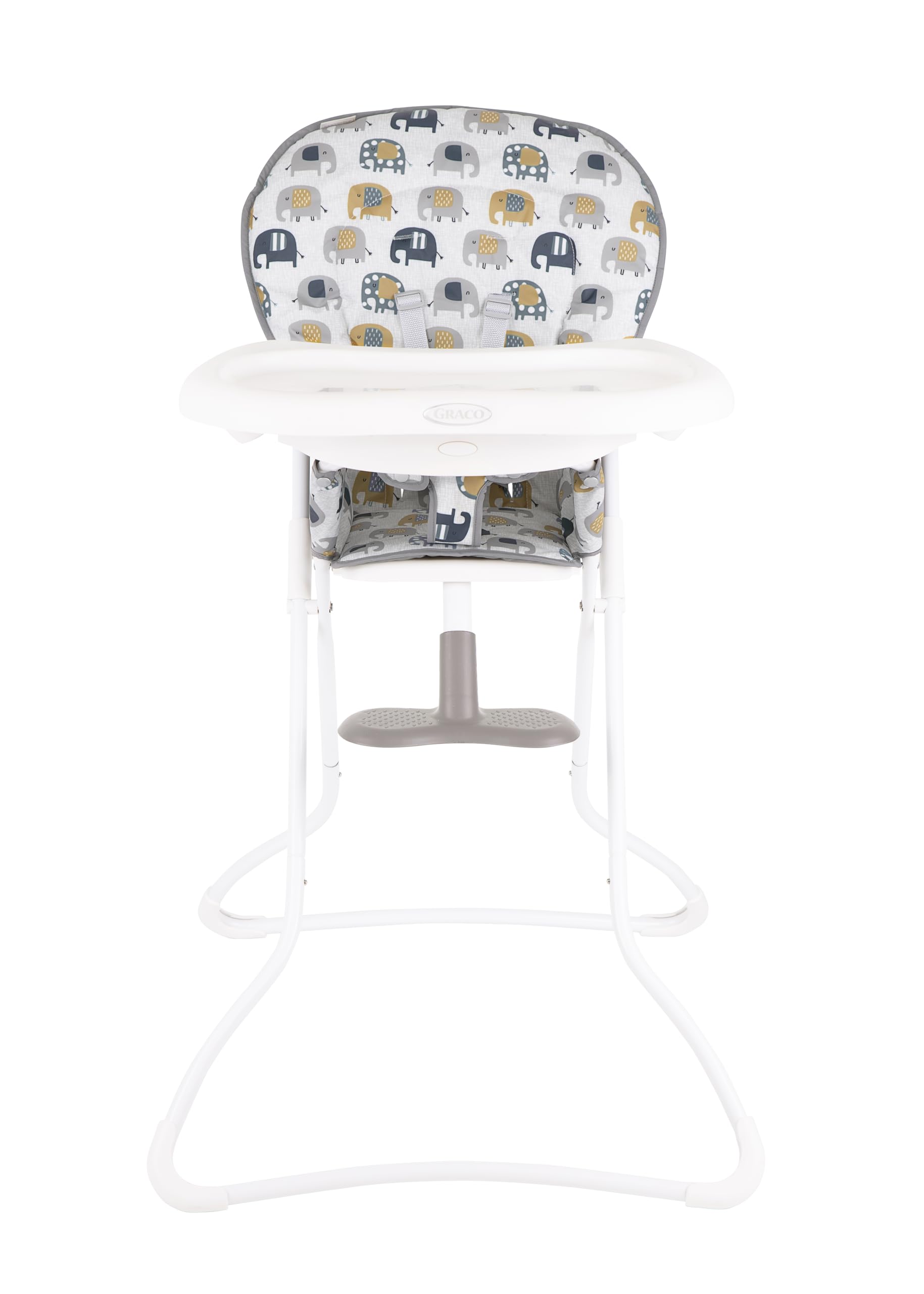 Graco - Snack N' Stow Seggiolone pappa - leggero, pieghevole e compatto, da circa 6 mesi a 3 anni (max. 15 kg), fantasia Parade