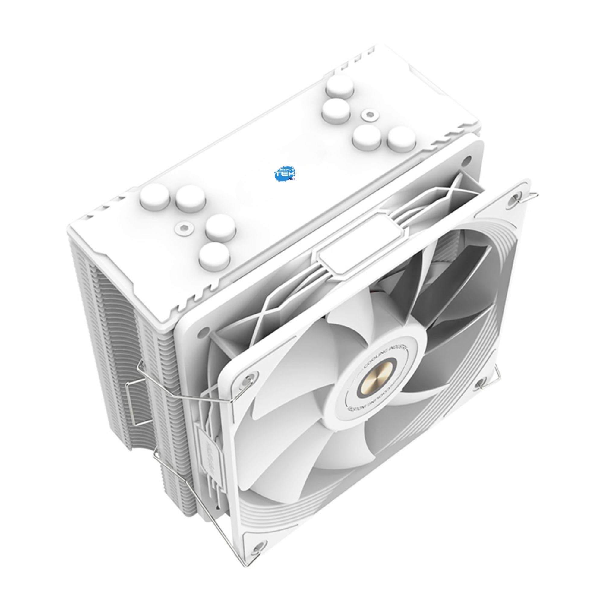 SIMPLETEK - Disipador CPU ARGB 120 mm | 1800 RPM 73.96 CFM | Blanco | Compatible con LGA 1700 1200 1366 1150 1151 1155 1156 AM5 AM4 AM3 AM2